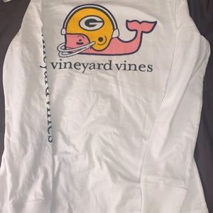 New With Tags!! Vineyard Vines Long Sleeve T-Shirt With Packers Logo